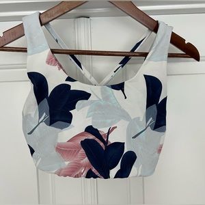 Senita Athletics Strappy Sports Bra in floral pattern